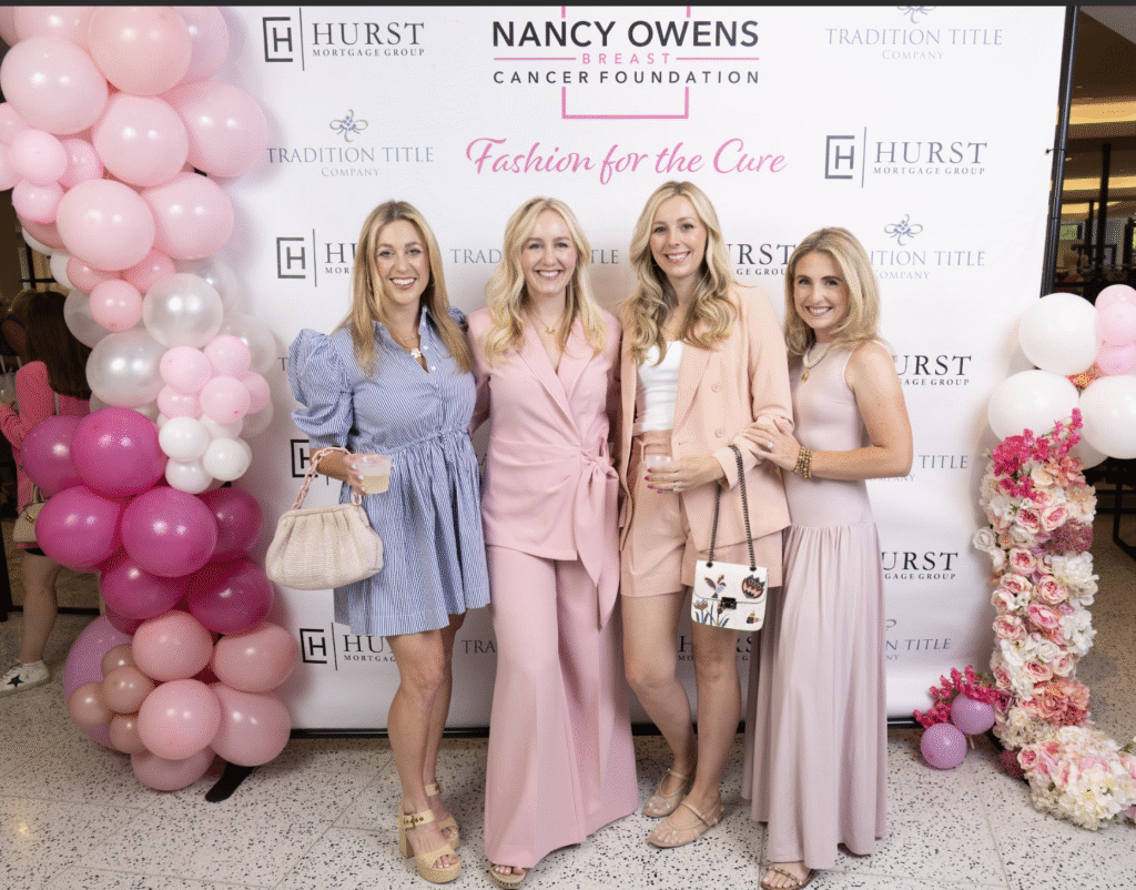 Stacy Skolnik, Hannah Nates, Caroline Spiers, Jessica Blumfield at Nancy Owens Breast Cancer Foundation event (Photo by Bryan Anderson Photography)